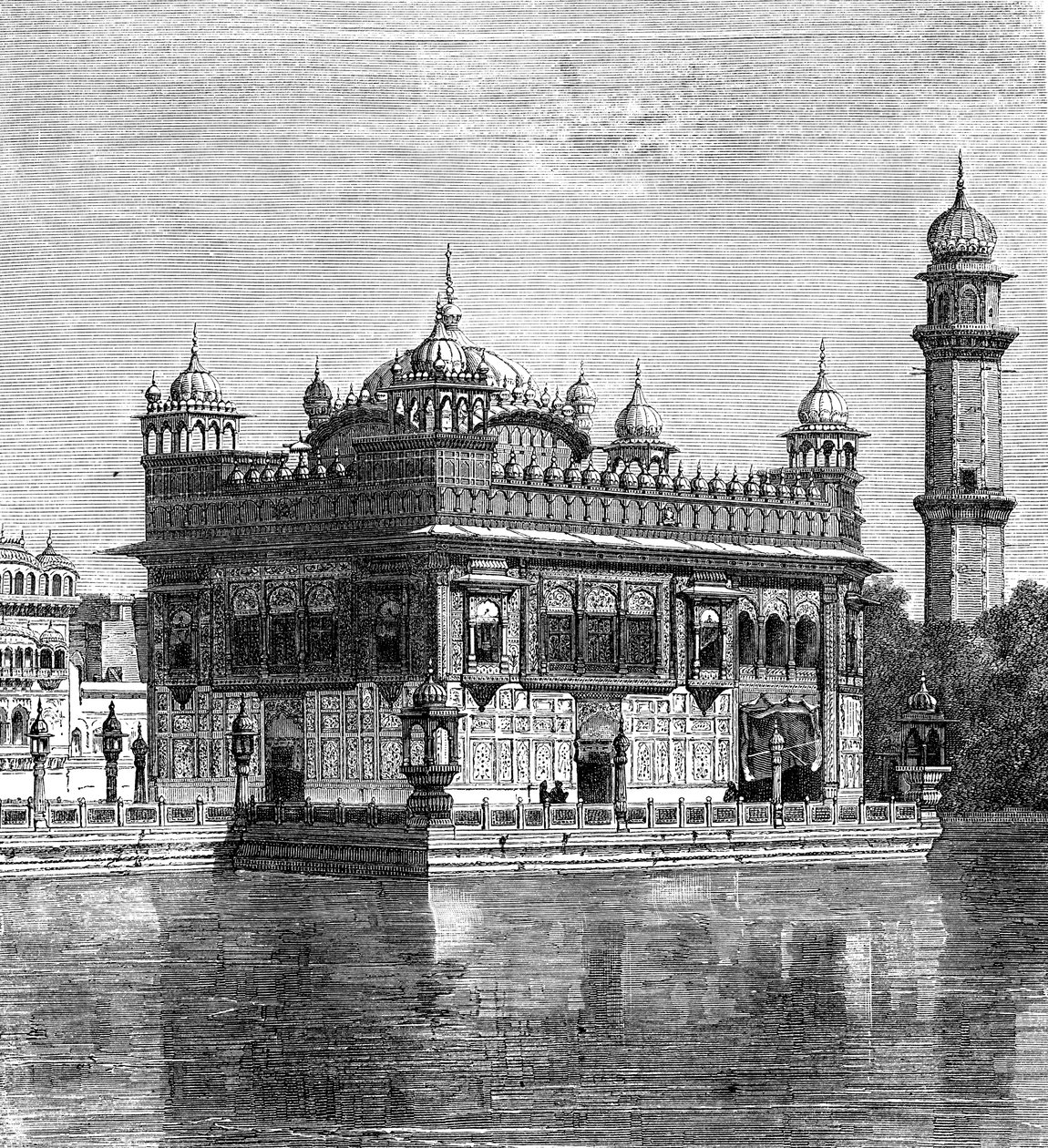 The Golden Temple and the Lake of Immortality at Amritsar, India by Unbekannt