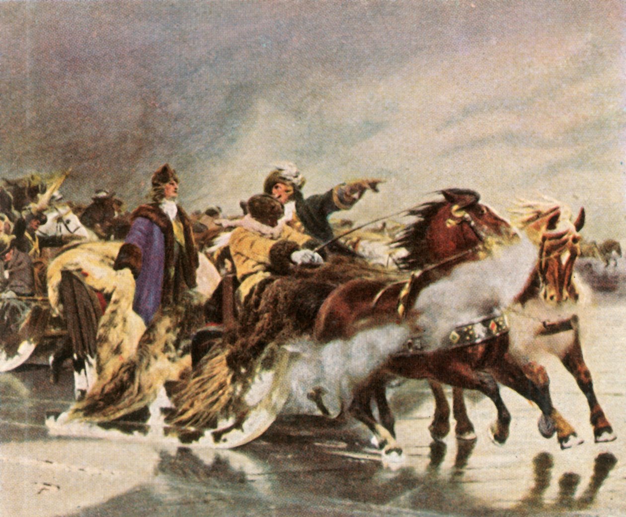 The Great Elector crossing the Curonian Lagoon, January 1679, 1936 by Unbekannt