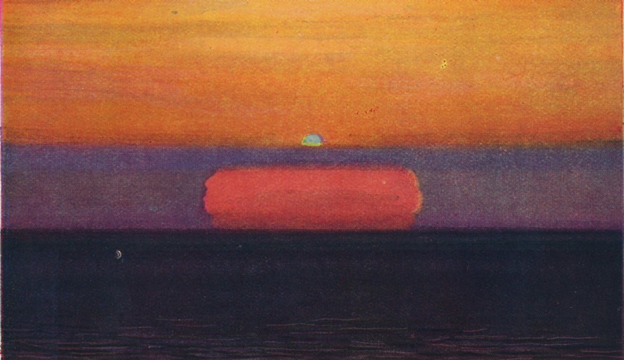 The Green Flash at Sunset, Rarest Prismatic Colour Refracted by the Atmosphere by Unbekannt