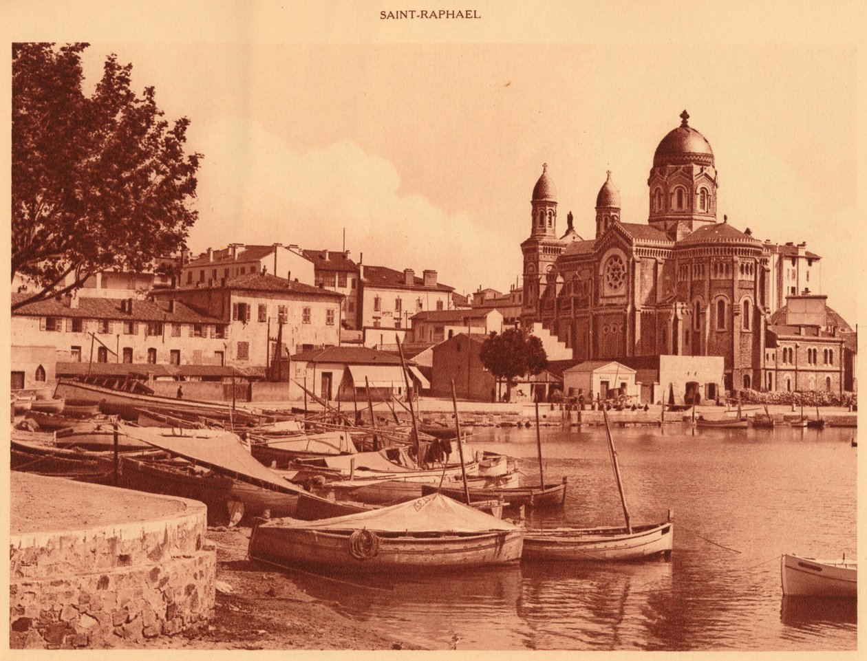 The Harbour and the Church, Saint Raphael, 1930 by Unbekannt