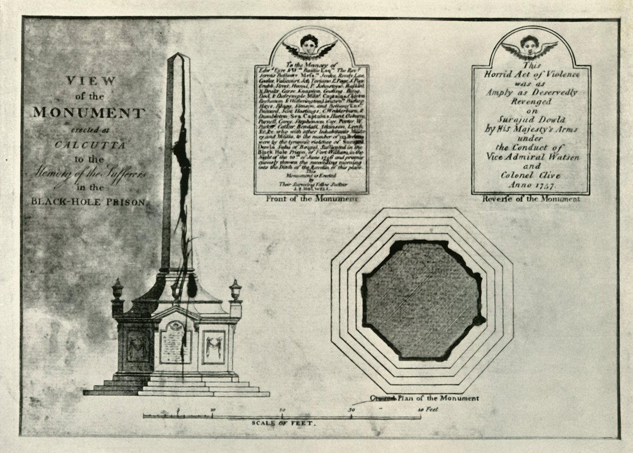 The Holwell Monument, c1820 by Unbekannt
