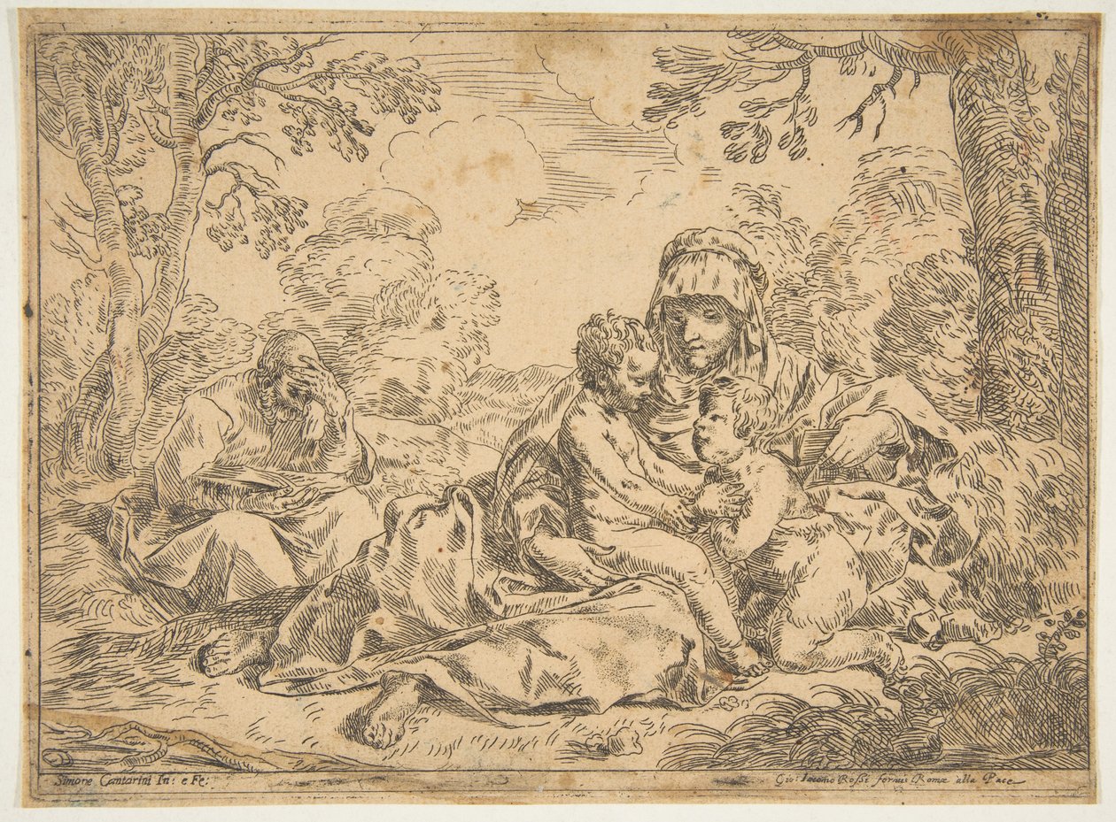 The Holy Family with Saint John the Baptist, Copy after Cantarini, ca. 1639-1648 or after by Unbekannt