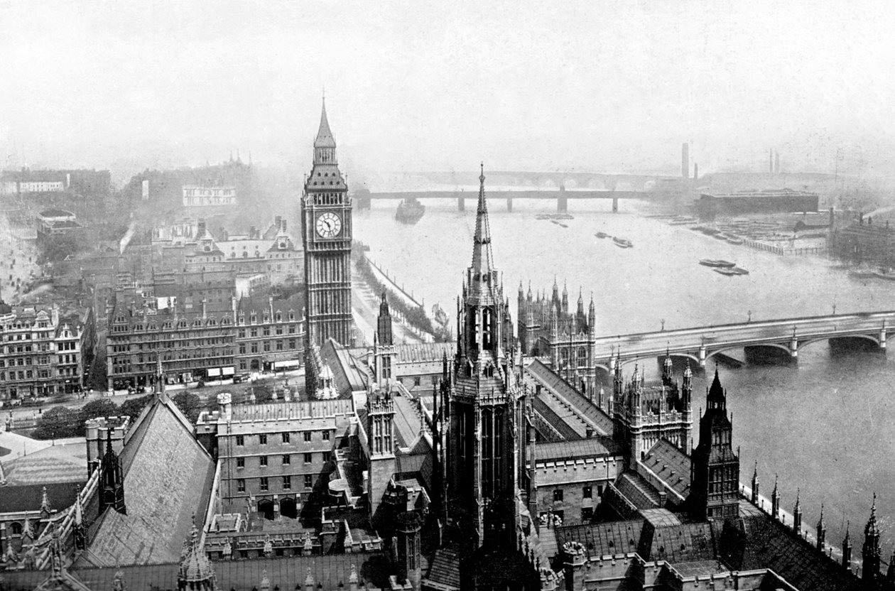 The Houses of Parliament, as Seen from Victoria Tower, Westminster, London, c1905 by Unbekannt
