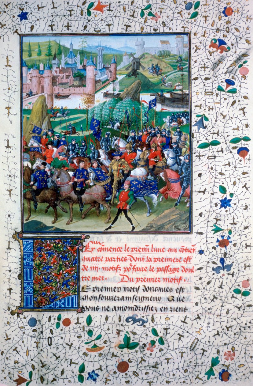 The King of France leaving for the Crusades, c1336, 1455 by Unbekannt