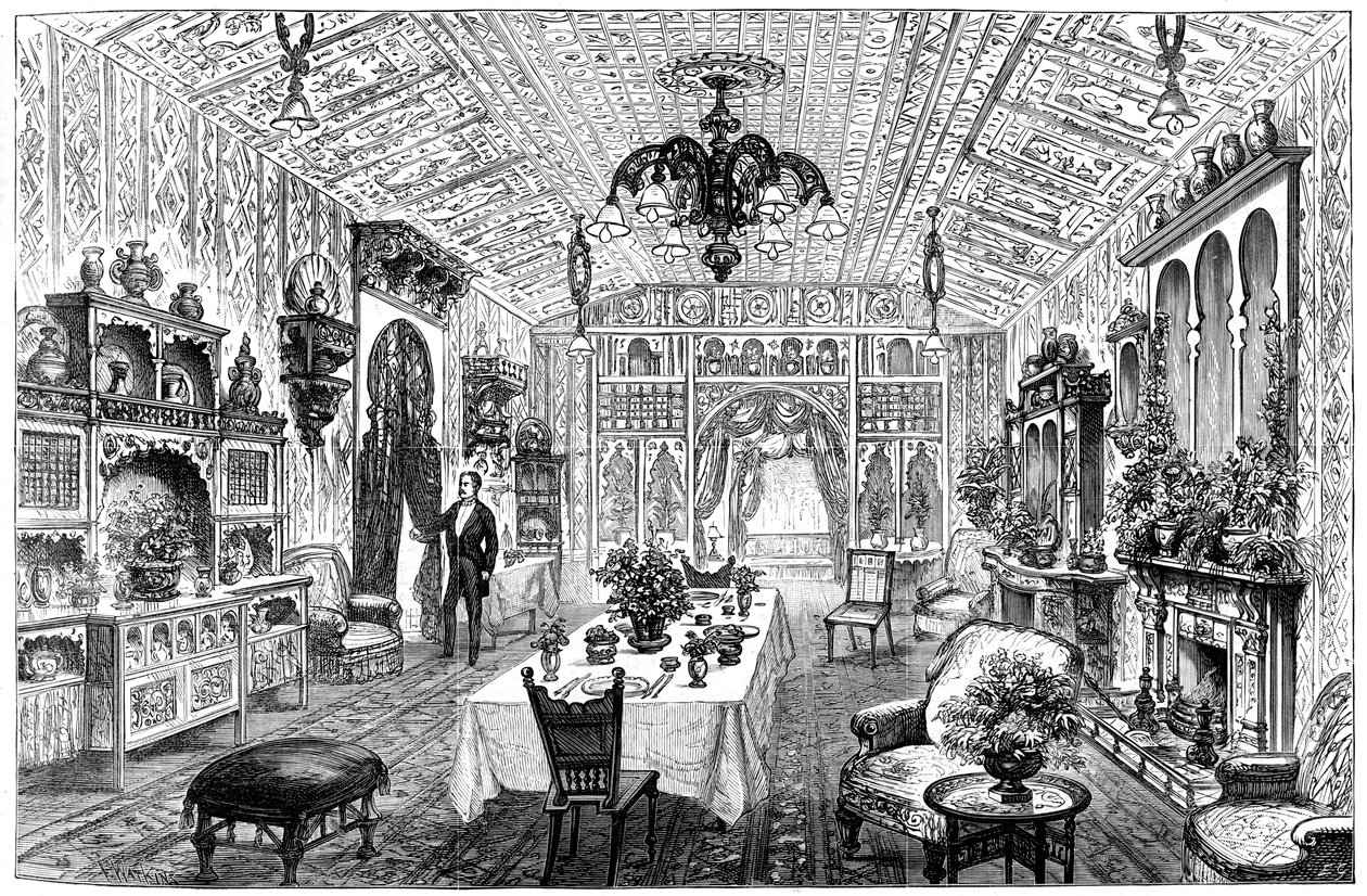 The Luncheon Room at the Town Hall, Birmingham, West Midlands by Unbekannt