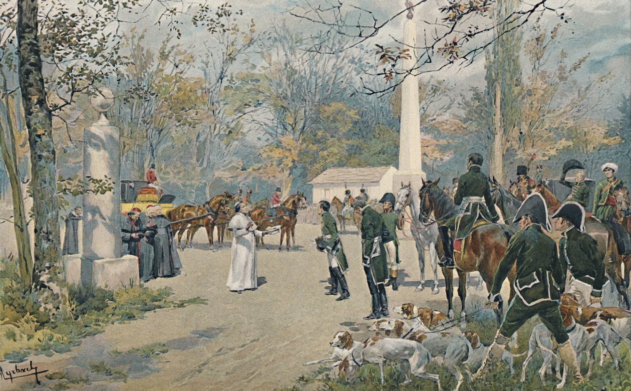 The Meeting of Napoleon and Pius VII at Fontainebleau by Unbekannt