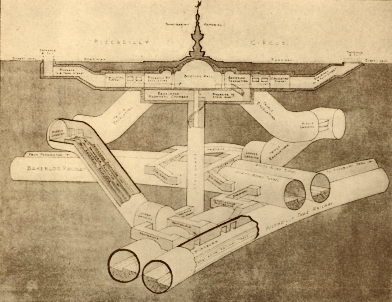 The New Piccadilly Circus Tube Station, 1930 by Unbekannt