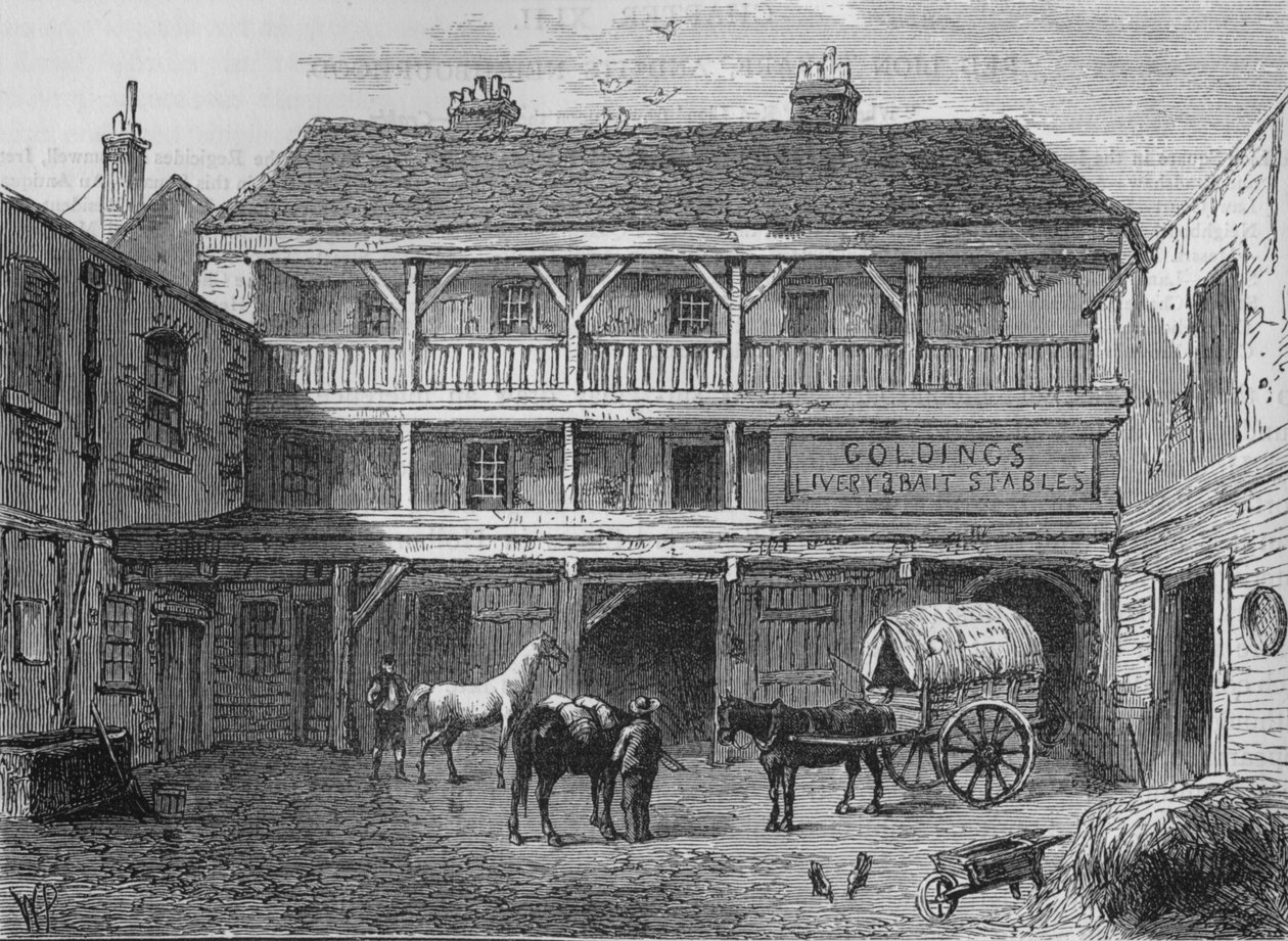 The Old Black Bull Inn, Grays Inn Lane, London by Unbekannt