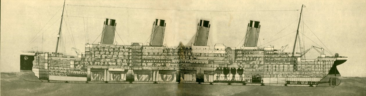 The Olympic 46,439 Tons Shown in Section, c1930 by Unbekannt
