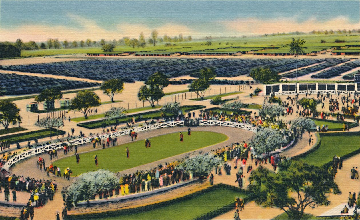 The Paddock at Santa Anita, Los Angeles Turf Club, Arcadia, California, 1930s by Unbekannt