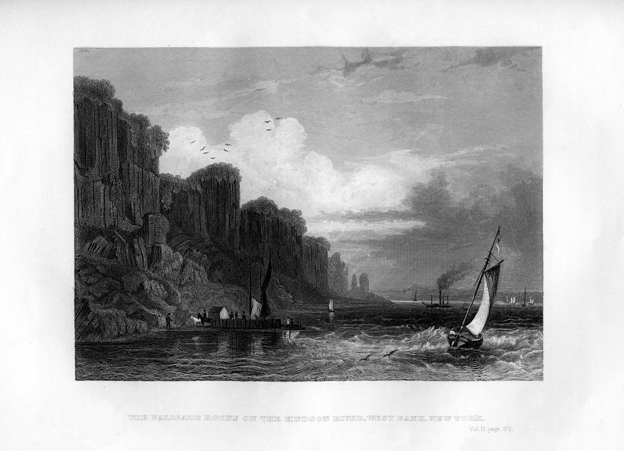 The Palisade Rocks on the Hudson River, West Bank, New York by Unbekannt