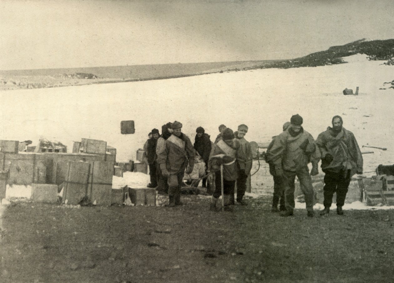The Party Which Ascended Mount Erebus Leaving The Hut by Unbekannt