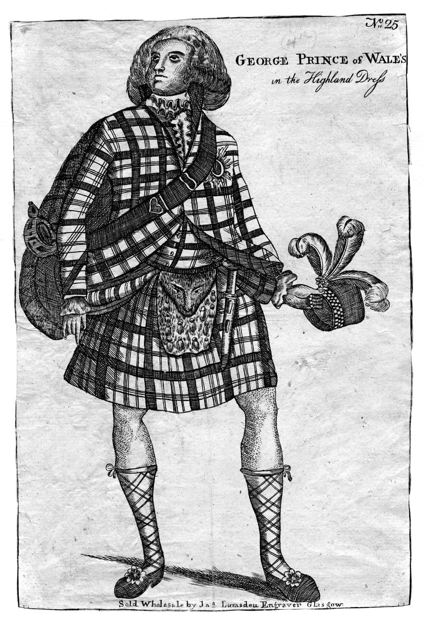 The Prince of Wales, the Future King George IV in the Highland Dress by Unbekannt