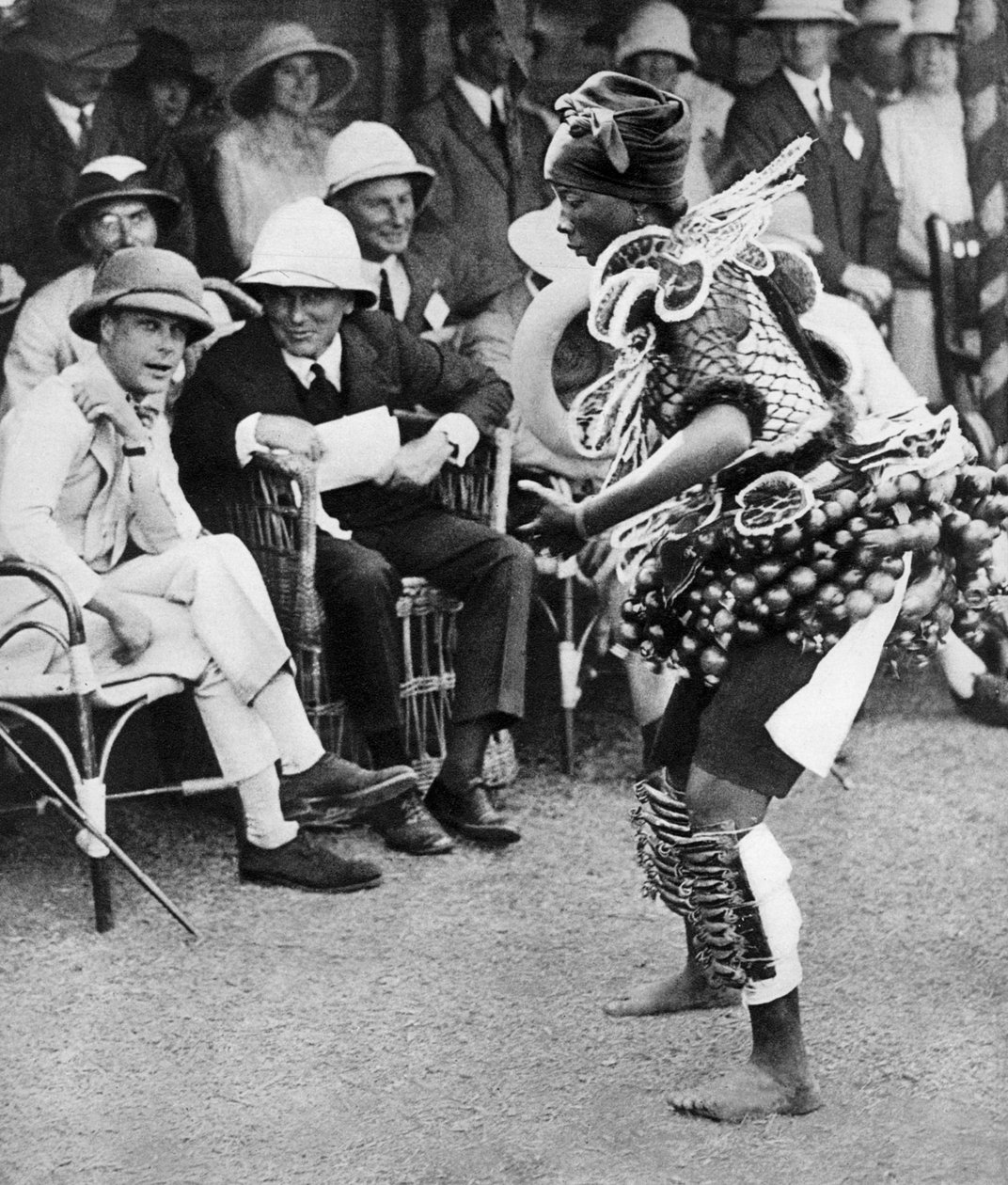 The Prince of Wales Watching a Traditional Dance, Freetown, Sierra Leone by Unbekannt