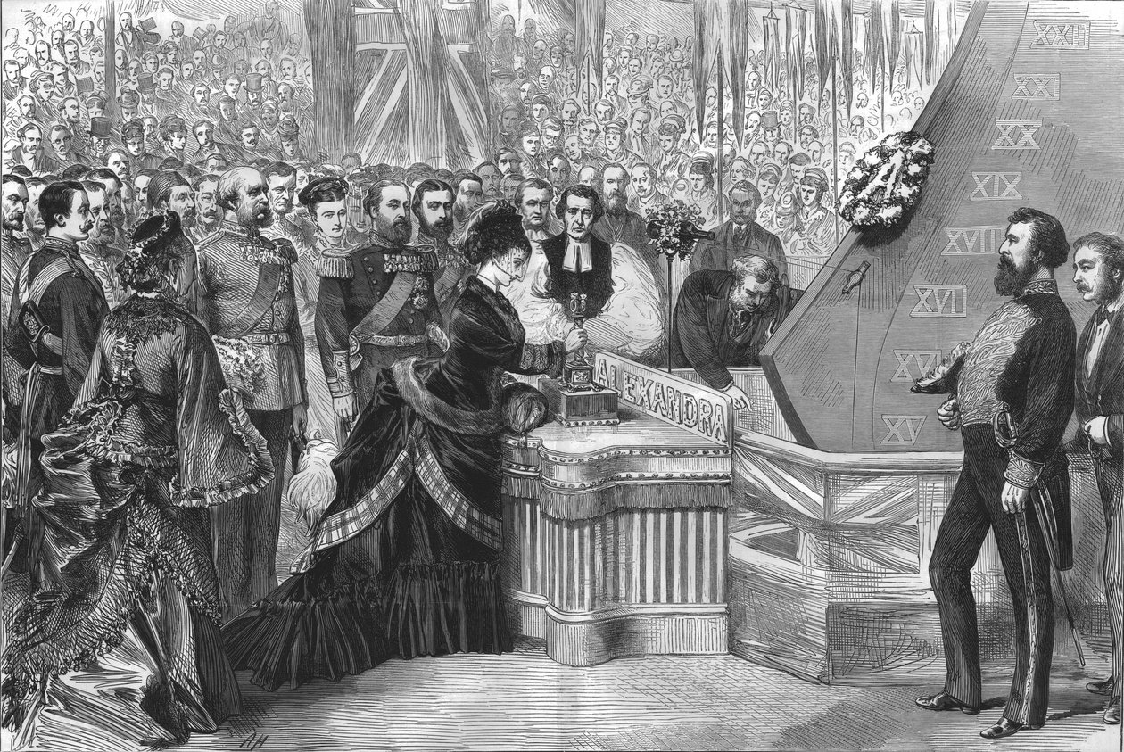 The Princess of Wales Launching the New Ironclad Ship Alexandra, 1875 by Unbekannt