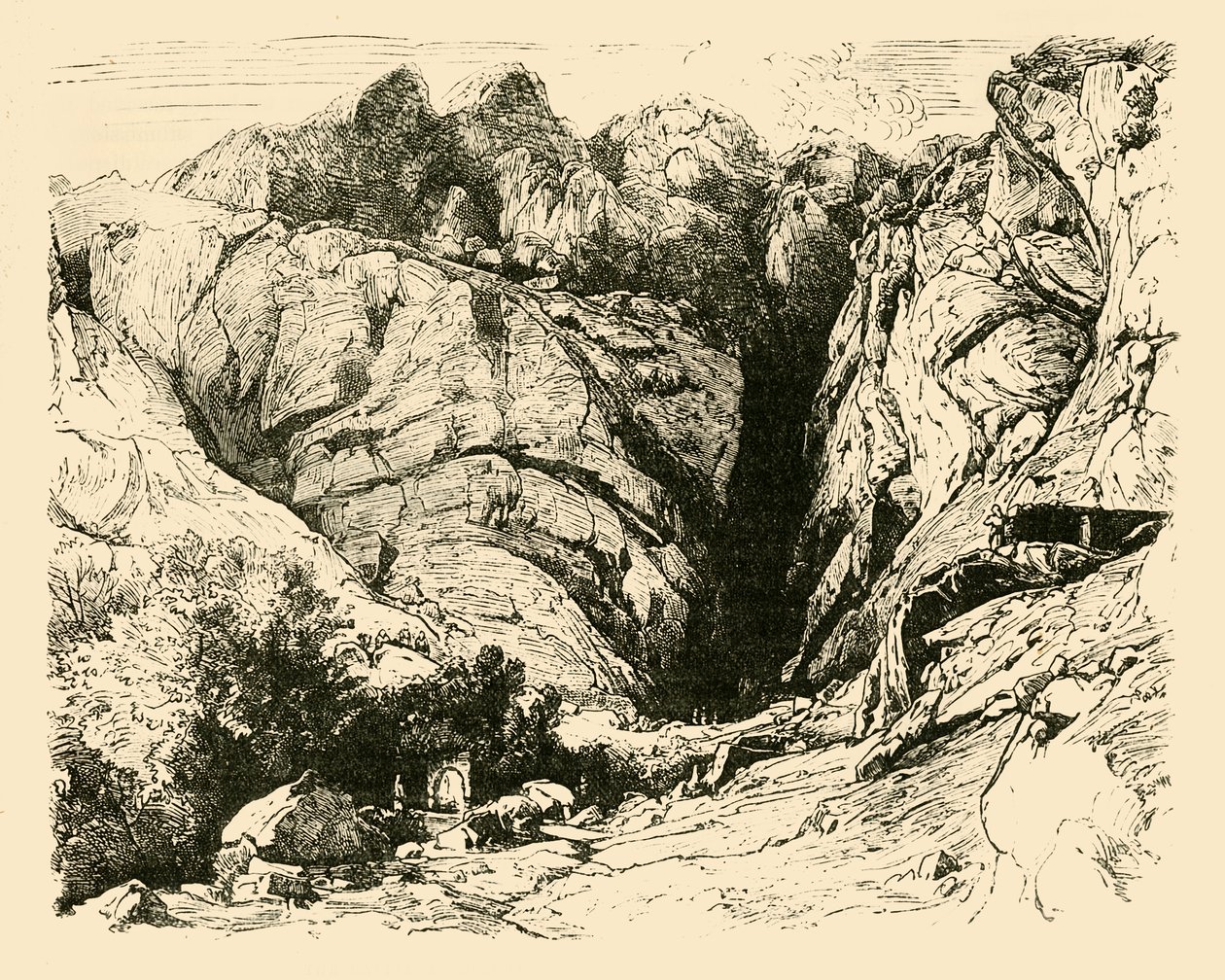 The Ravine at Delphi, Scene of the Repulse of the Gauls by Unbekannt