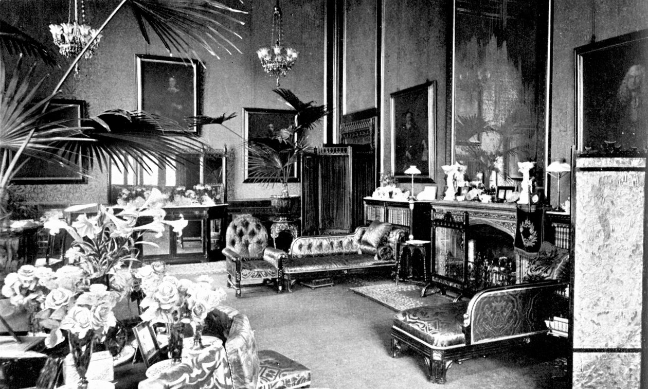 The Red Drawing Room in the Speakers House, Palace of Westminster, London by Unbekannt