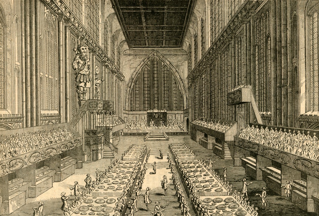 The Royal Banquet in Guildhall, 1761 by Unbekannt
