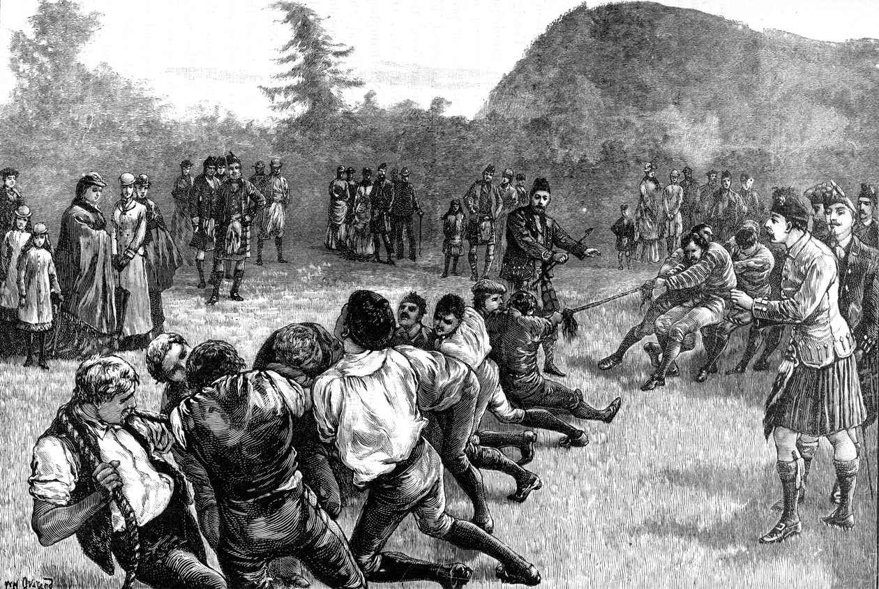 The Royal Family in the Highlands, Tug of War, late 19th century by Unbekannt