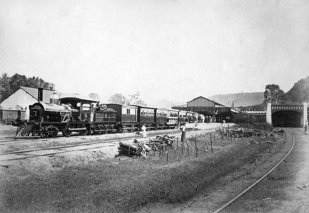 The Royal Train Leaving Kandy Station, Sri Lanka, c. 1910s by Unbekannt