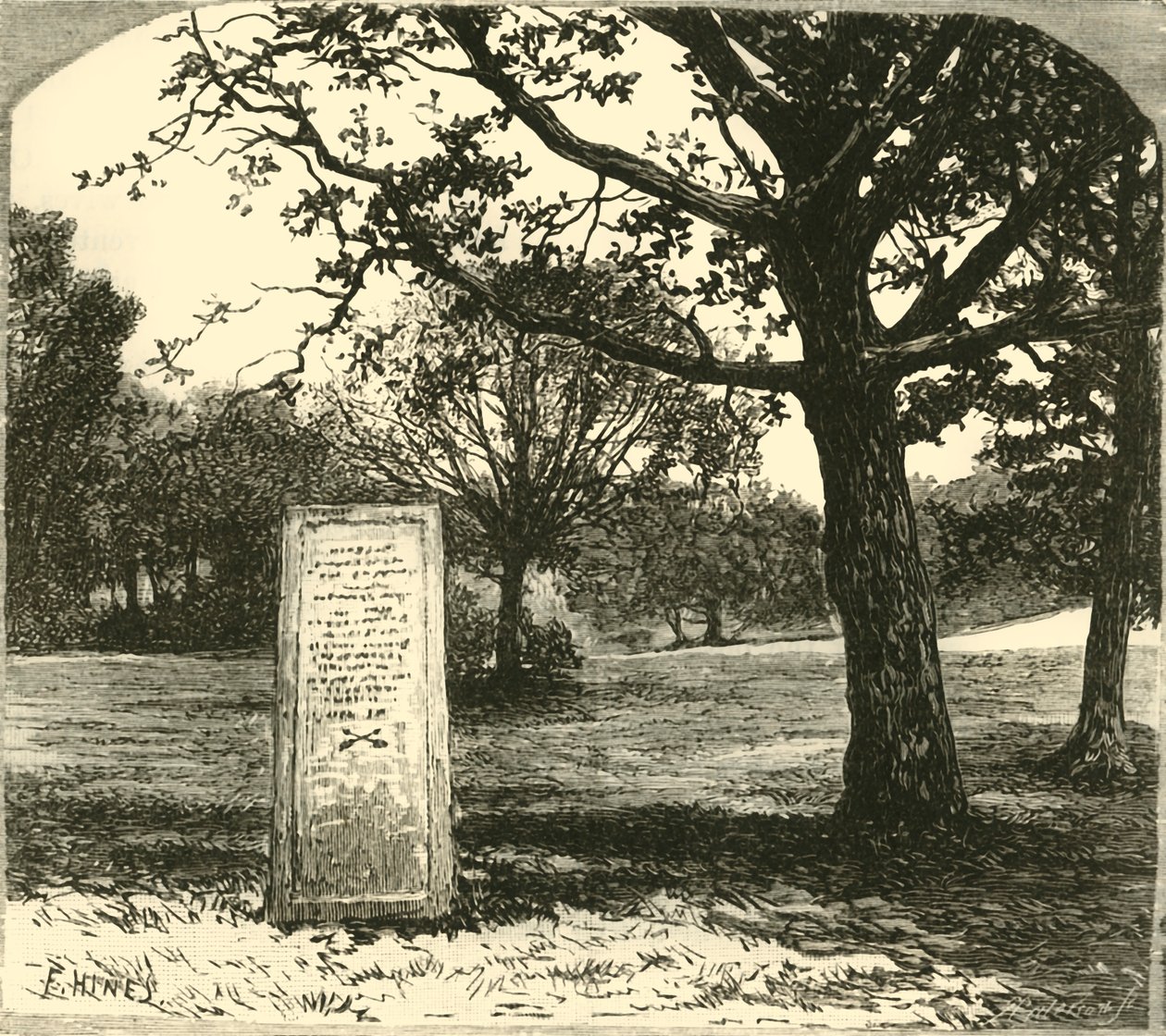 The Rufus Stone in the New Forest, 1890 by Unbekannt