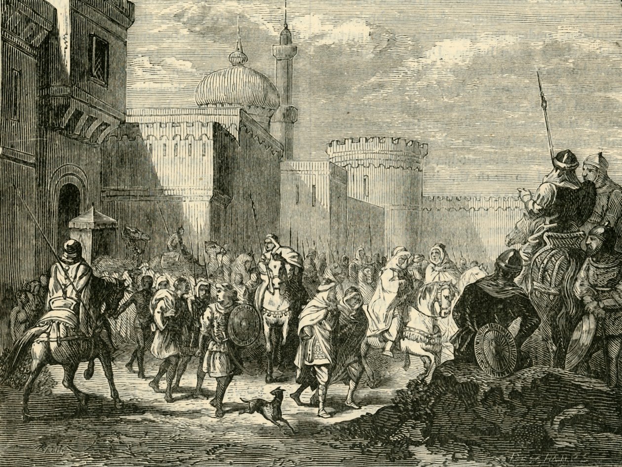 The Saracens Leaving Narbonne, Restored to the Franks, 737AD, 1890 by Unbekannt