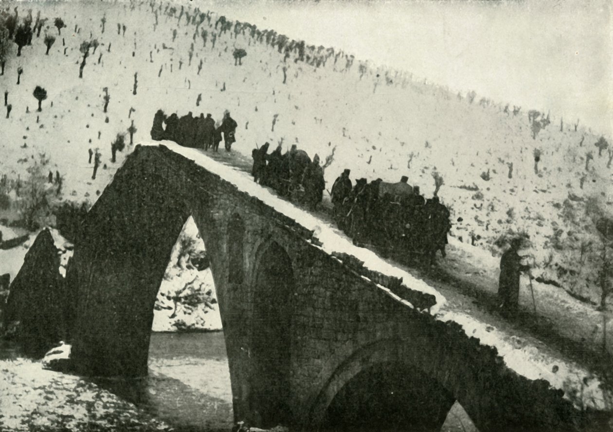 The Serbian Army General Staff on Their Retreat Through Albania by Unbekannt