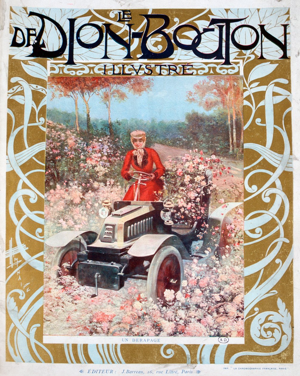 The Skid, illustration from the magazine Le De Dion-Bouton by Unbekannt