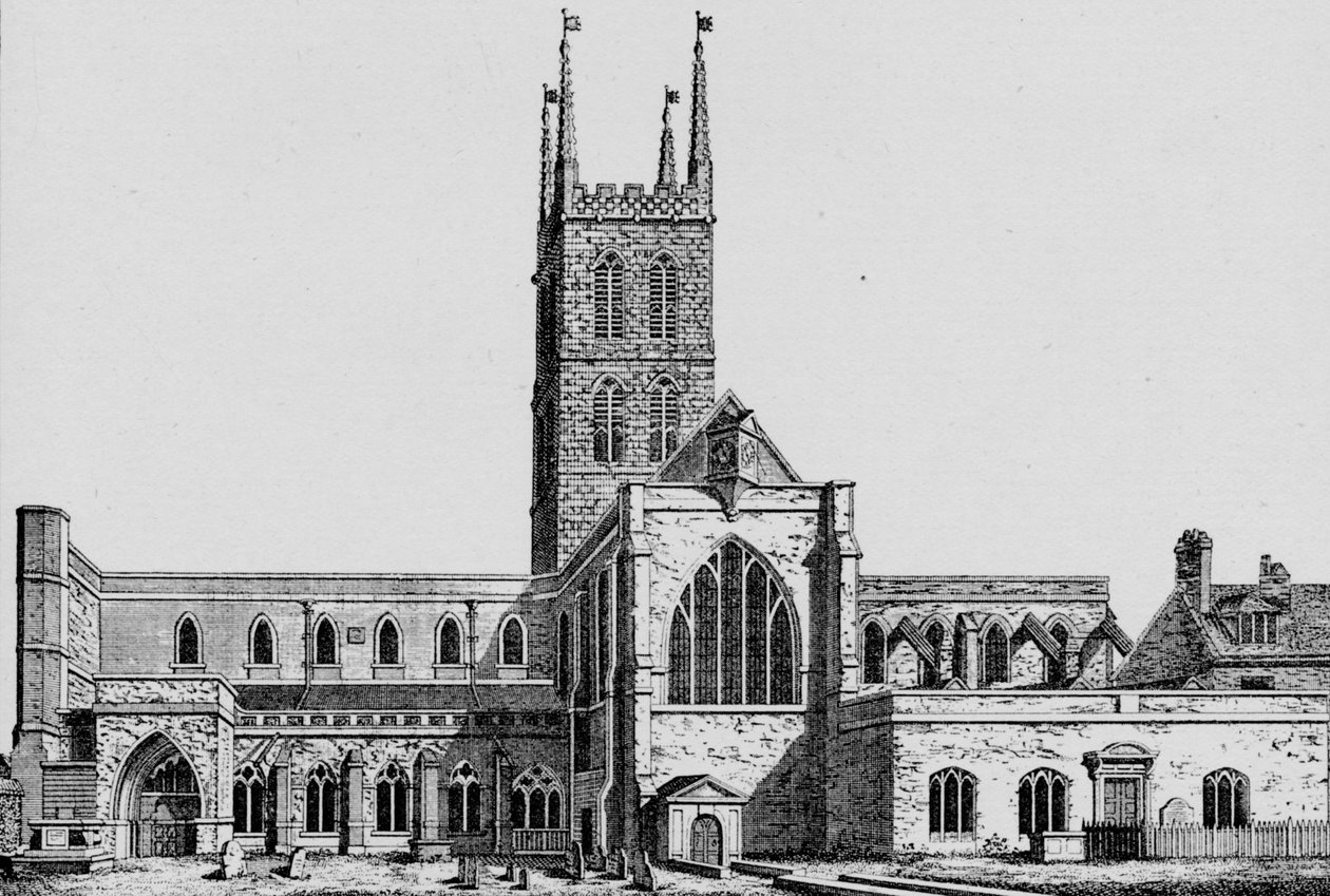 The South Side of St. Saviours, Southwark, showing the former nave, c1825 by Unbekannt