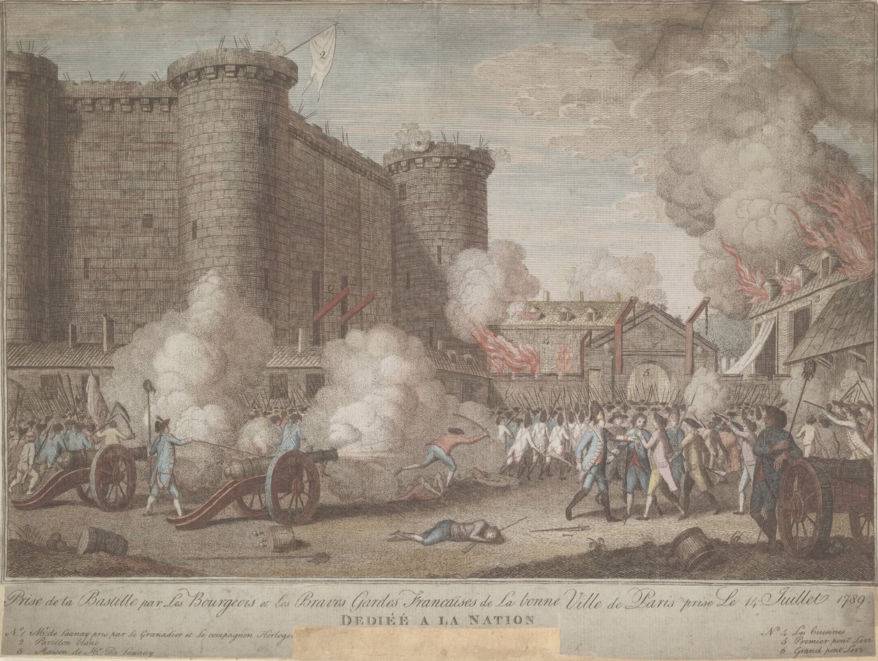 The Storming of the Bastille on 14 July 1789 by Unbekannt