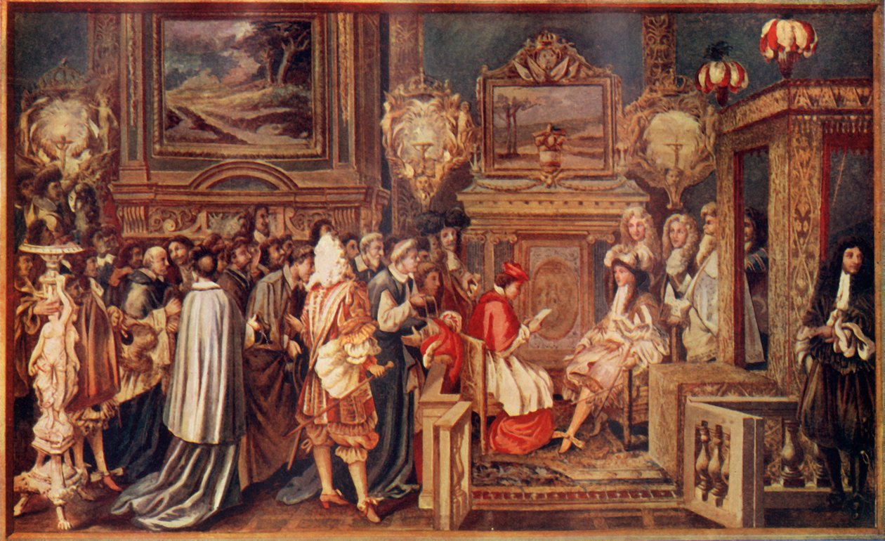 The Sun King Louis XIV of France with His Brilliant Court by Unbekannt