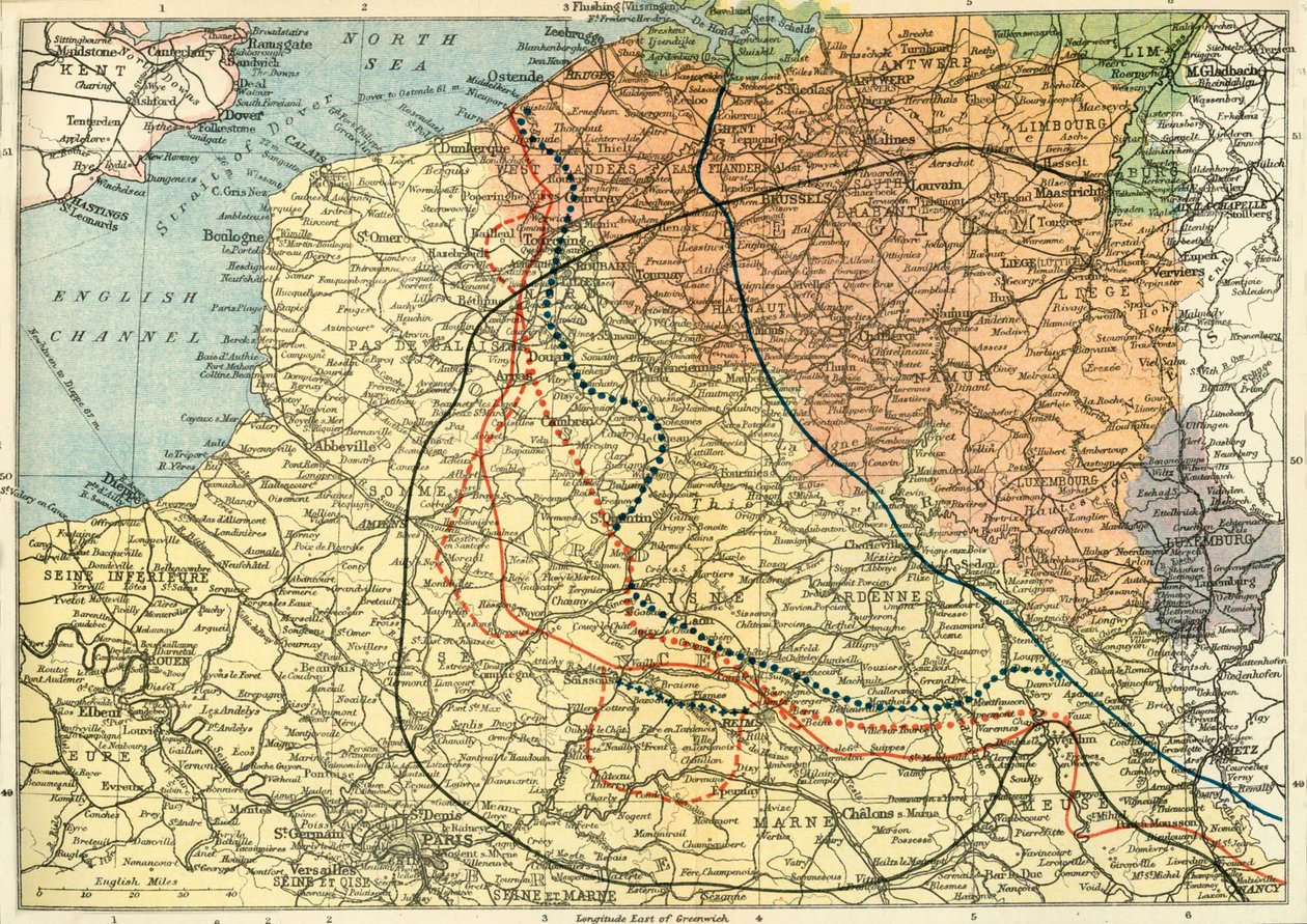 The Theatre of War on the Western Front, c. 1920 by Unbekannt