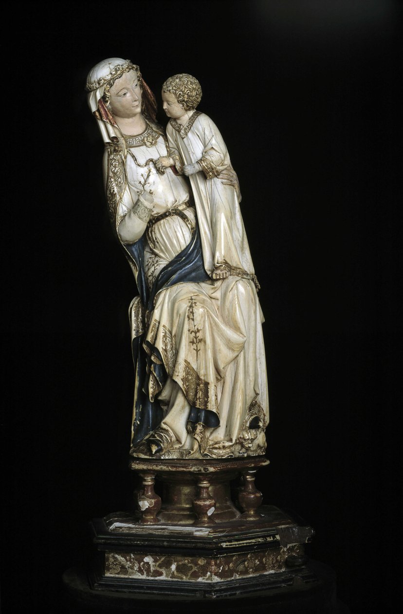 The Virgin and the Child Jesus. Marble Statue Around 1350-1375. Collegiate Church of Notre Dame, Villeneuve-lès-Avignon (Gard) by Unbekannt