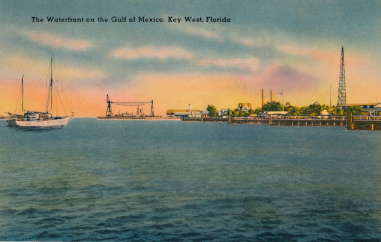 The Waterfront on the Gulf of Mexico, Key West, Florida, c. 1940s by Unbekannt