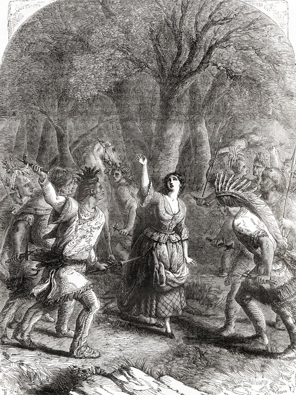 The abduction and later murder of Jennie aka Jane McCrea by Indians in 1777 during the American Revolutionary War by Unbekannt