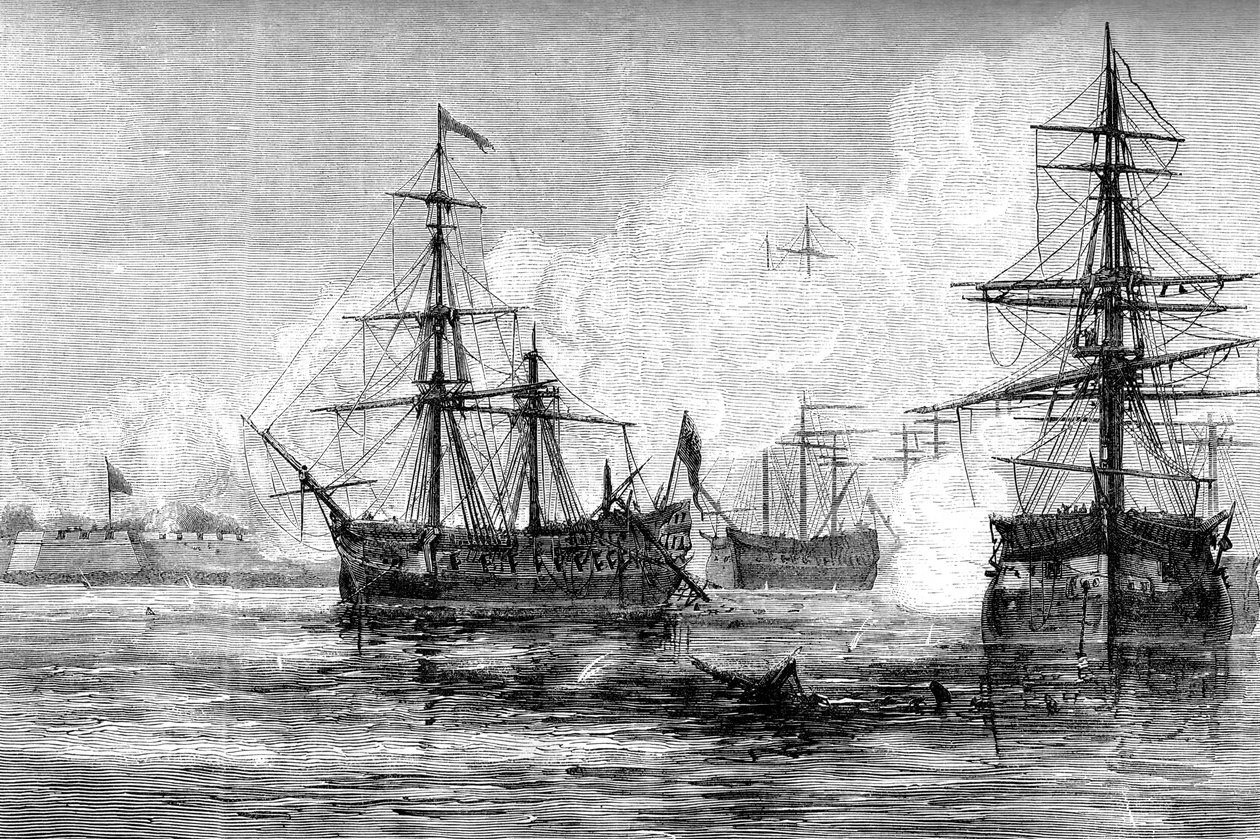 The Attack on Sullivans Island, South Carolina, 1776 by Unbekannt