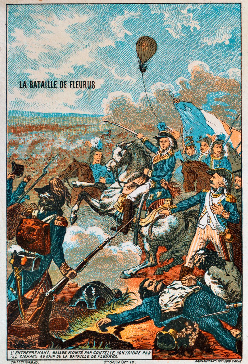 The Balloon Entreprenant, Flown by Coutelle, at the Battle of Fleurus, 1794-1890s by Unbekannt