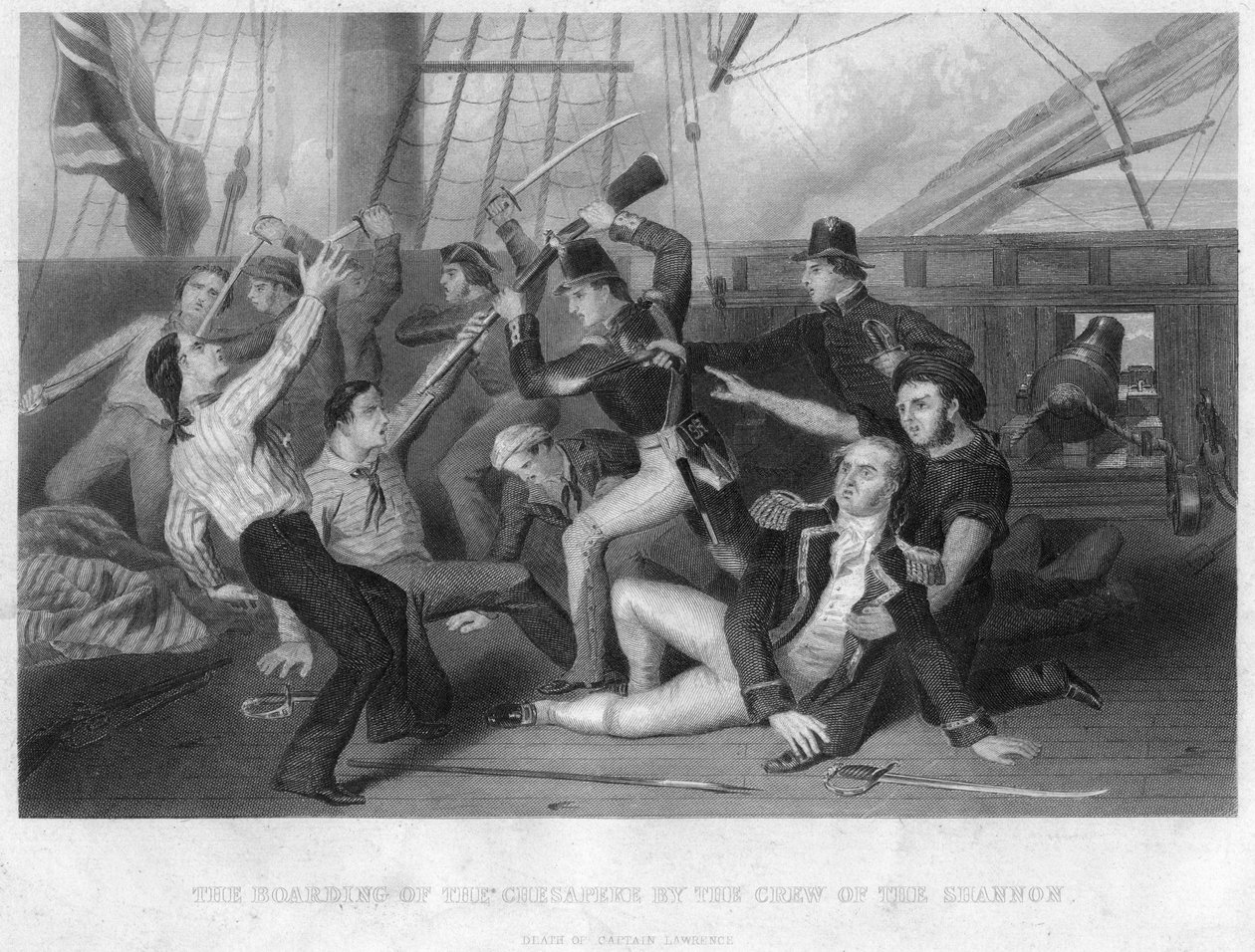 The Boarding of HMS Chesapeake by the Crew of HMS Shannon, 1813 by Unbekannt