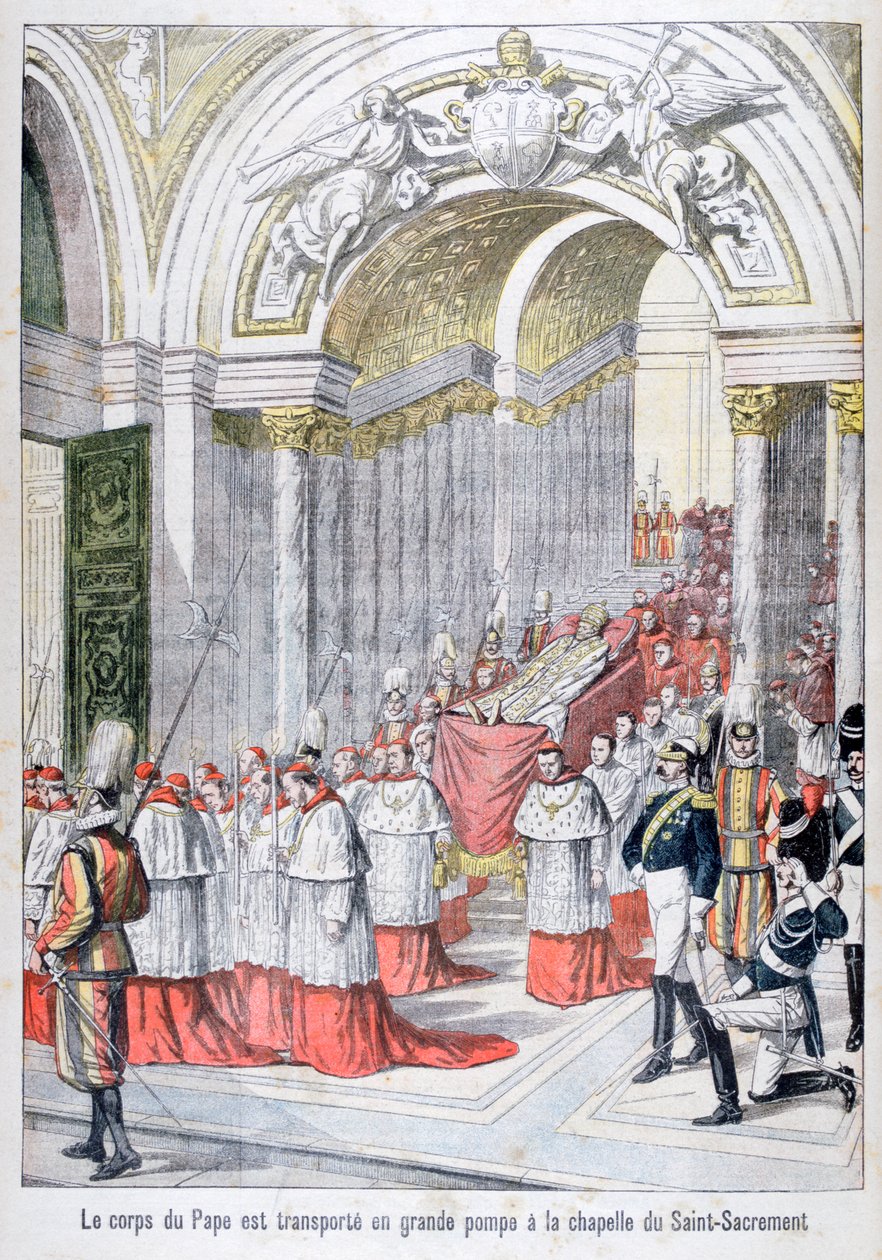 The Body of Pope Leo XIII Transported to the Chapel of the Saint-Sacrement, Vatican, 1903 by Unbekannt