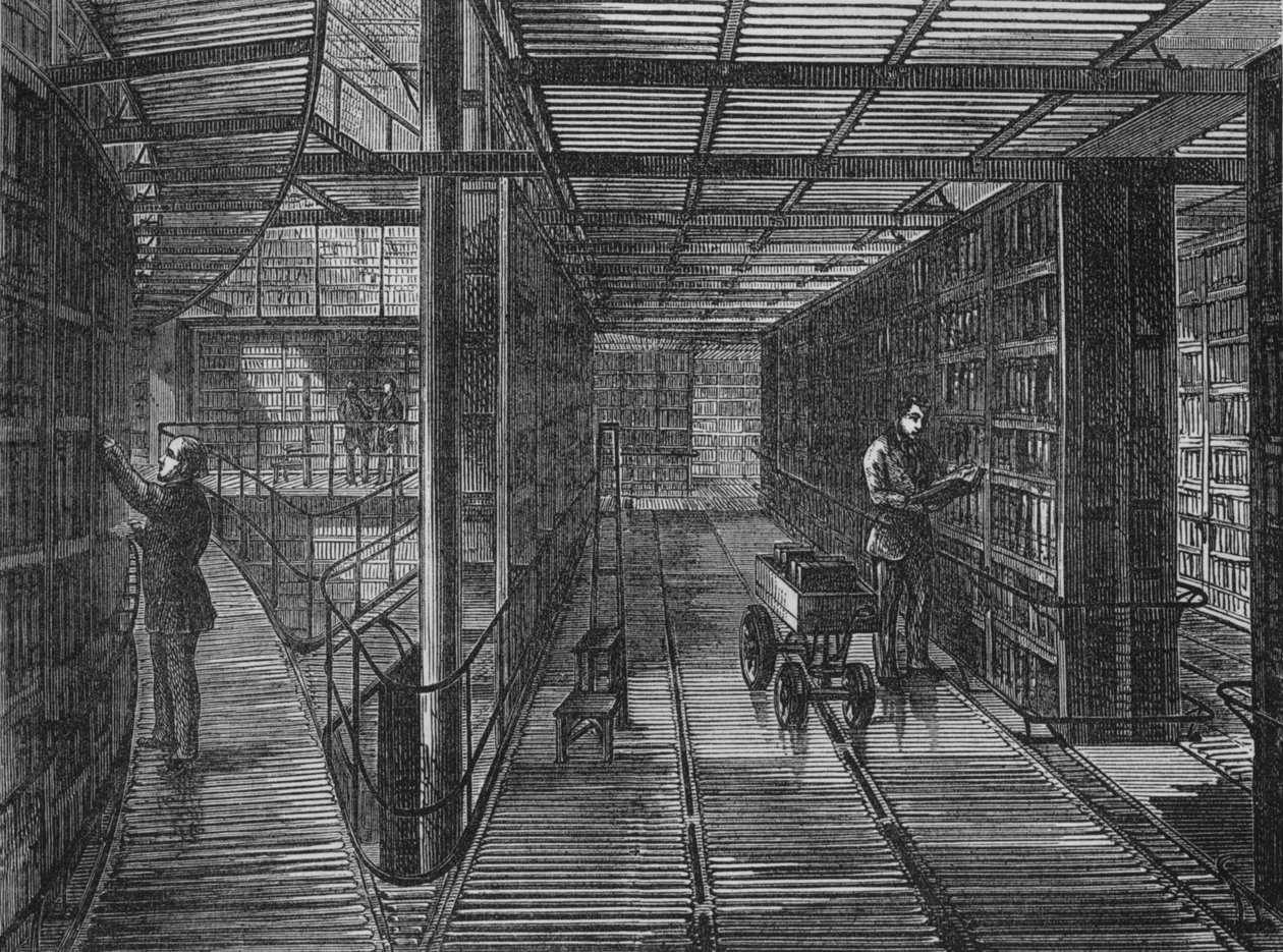 The bookcases at the British Museum, Bloomsbury, London by Unbekannt