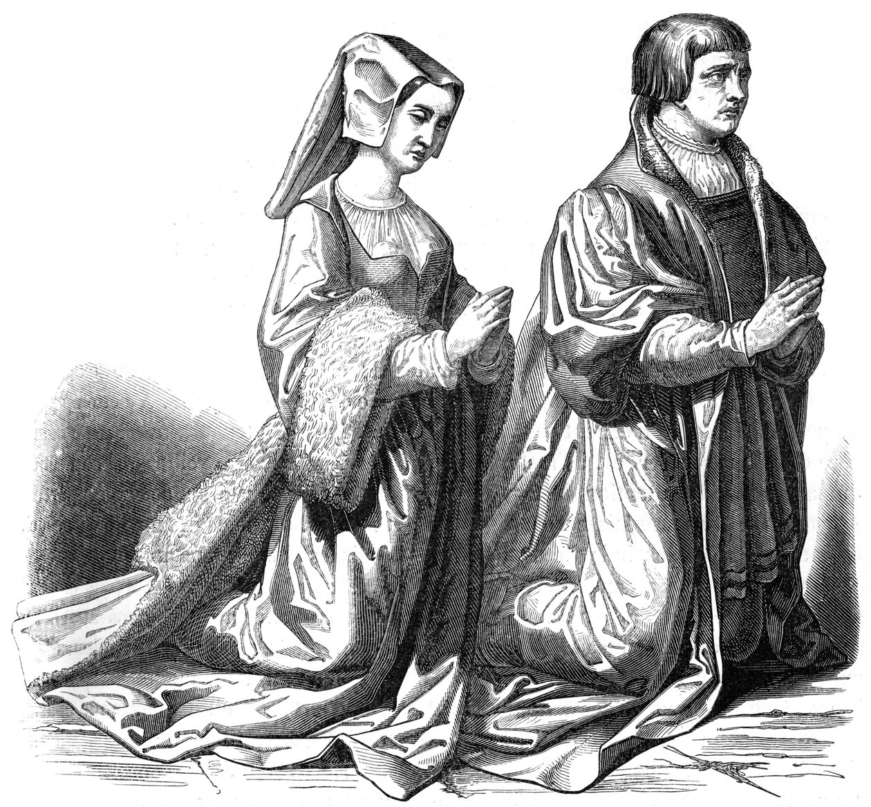 The bourgeoisie of Gand praying, 15th century by Unbekannt