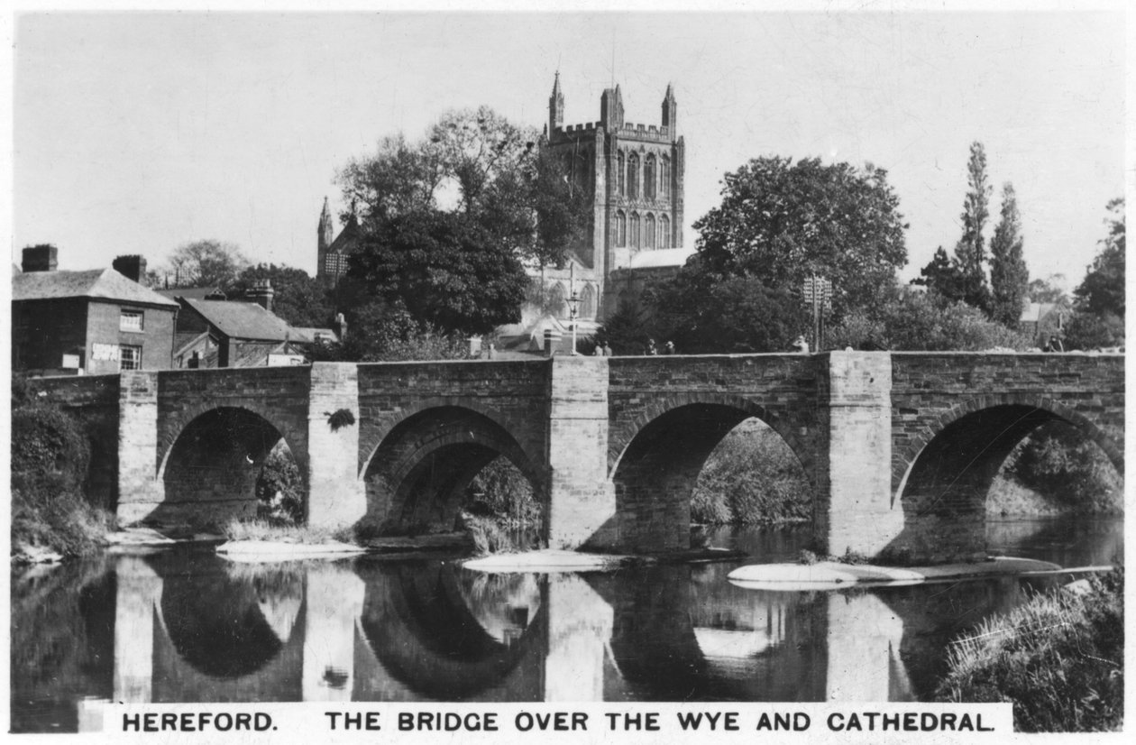 The Bridge Over the Wye and Cathedral, Hereford, 1936 by Unbekannt