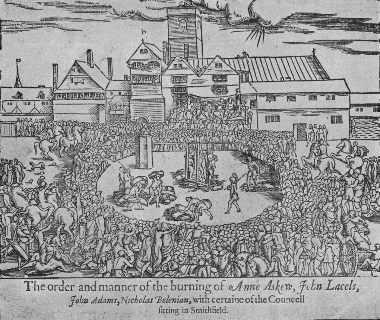 The Burning of Anne Askew, John Lascelles, John Adams and Nicholas Belenian, 1546 by Unbekannt