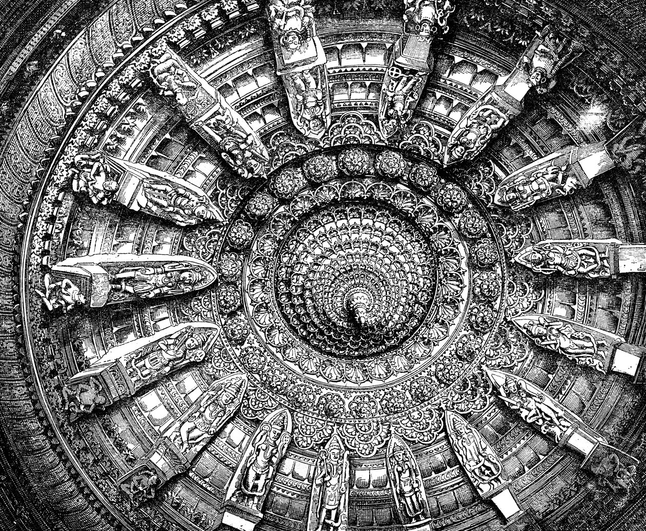 The ceiling of a Jaina sanctuary in Mount Abu, Rajasthan, India by Unbekannt