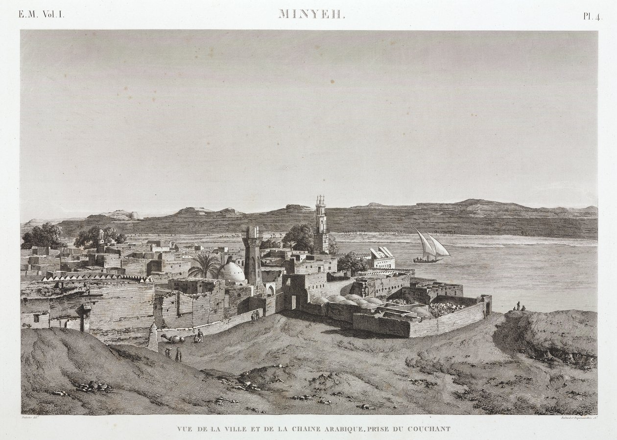 The city of Al Minya and the River Nile, Egypt by Unbekannt