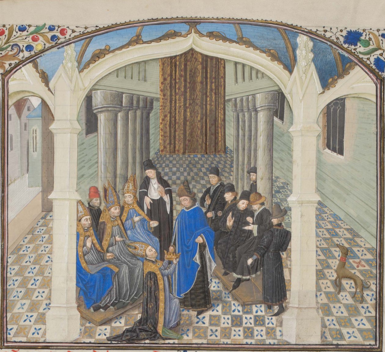 The Coronation of Baldwin II in 1118 (Miniature from the Historia by William of Tyre) by Unbekannt