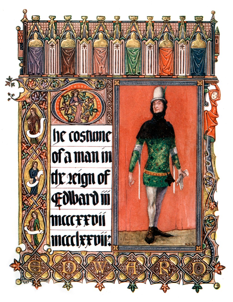 The costume of a man in the reign of Edward III by Unbekannt