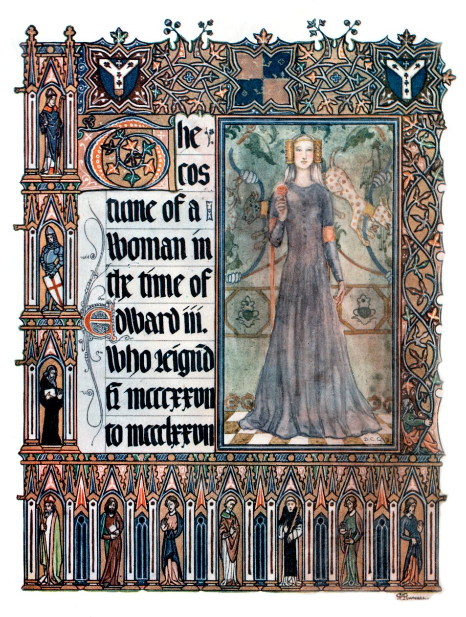 The Costume of a Woman in the Reign of Edward III, 1909 by Unbekannt