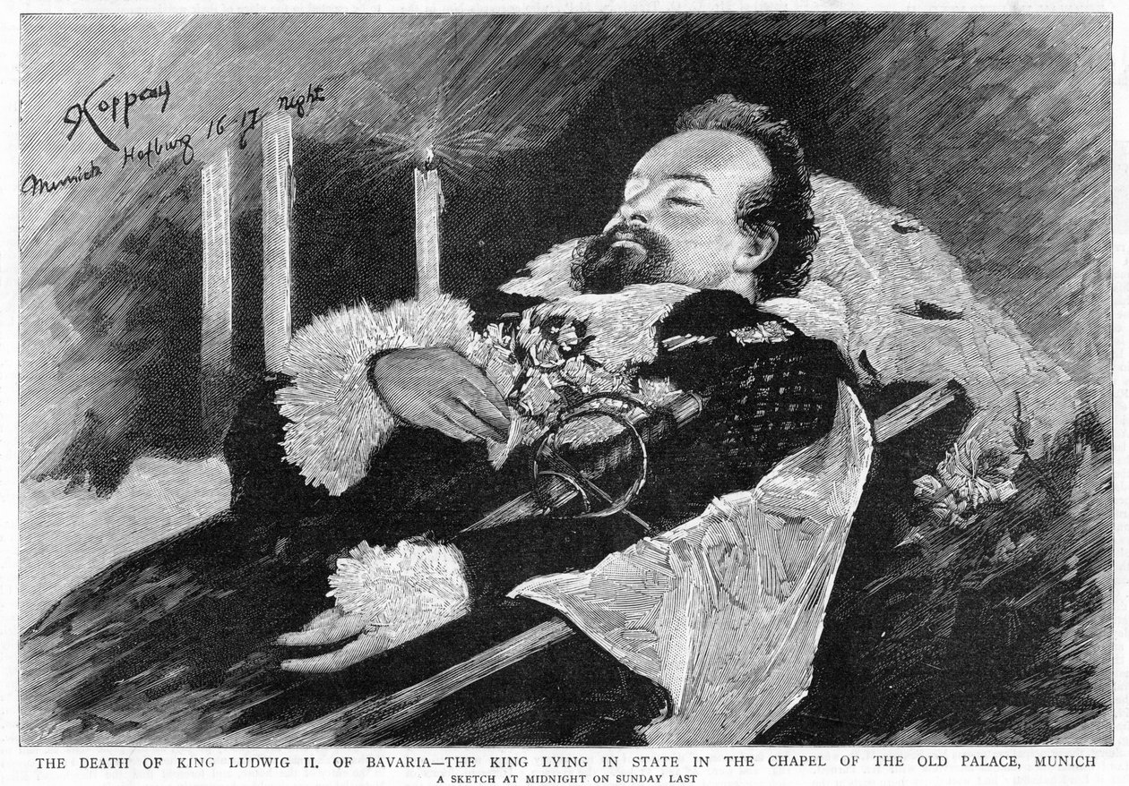 The Death of King Ludwig II of Bavaria by Unbekannt
