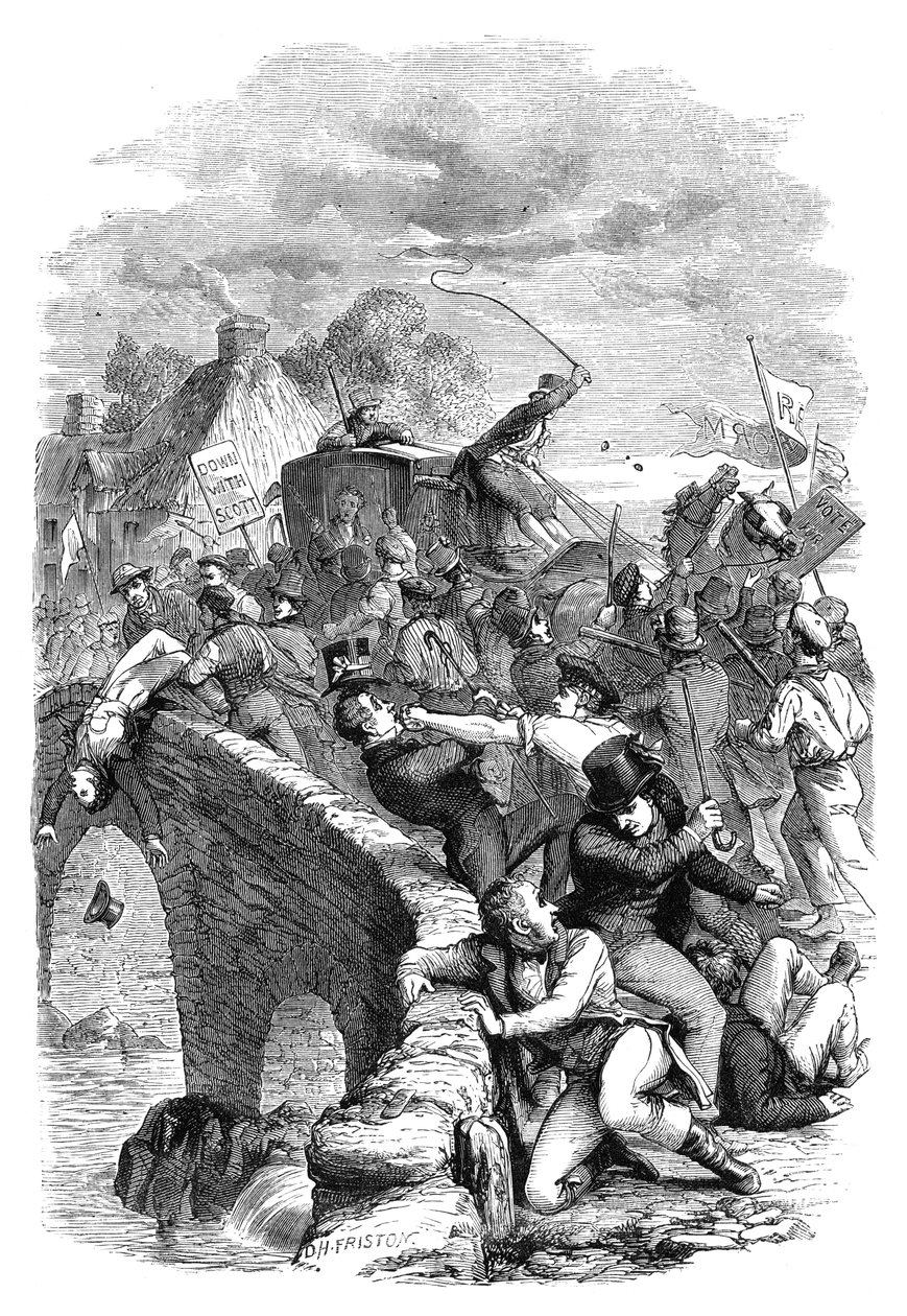 The election riot at Hawick, Scottish Borders by Unbekannt